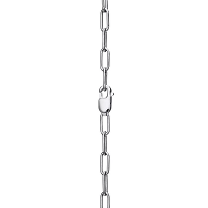 [Corinne]LOCK NECKLACE MEDIUM PENDANT SILVER PAVED DIAMONDS