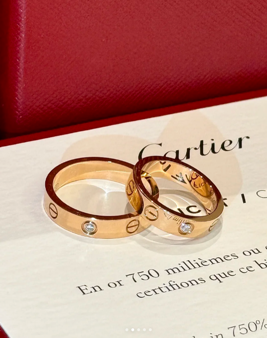 [⭐Corinne]LOVE RING 4MM 1 DIAMOND