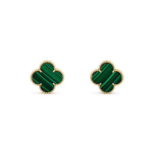 [⭐Corinne]CLOVER MINI 9.5MM MALACHITE  EARRINGS
