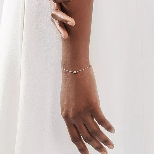 [Corinne]DIAMOND STERLING SILVER AQUAMARINE BUBBLE BRACELET