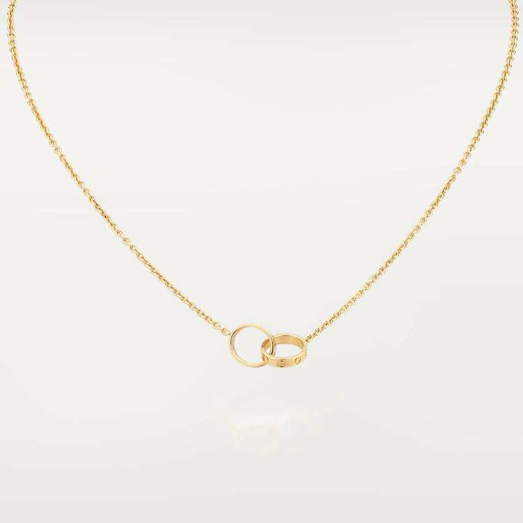 [⭐Corinne]LOVE NECKLACE DOUBLE RING GOLD