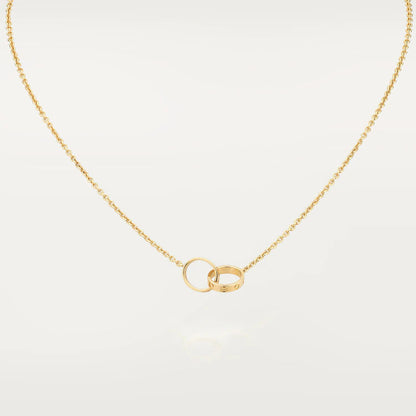 [⭐Corinne]LOVE NECKLACE DOUBLE RING GOLD
