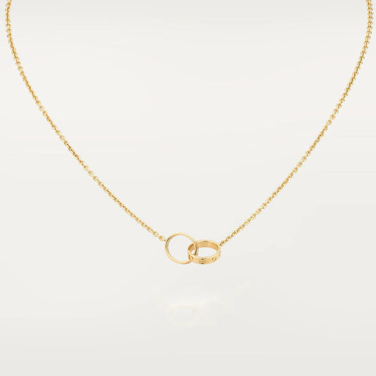 [⭐Corinne]LOVE NECKLACE DOUBLE RING GOLD