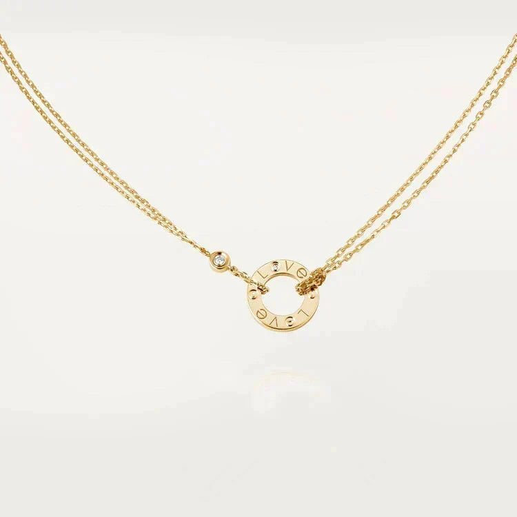 [⭐Corinne]LOVE NECKLACE 16MM 2 DIAMONDS