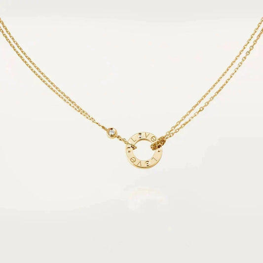 [⭐Corinne]LOVE NECKLACE 16MM 2 DIAMONDS