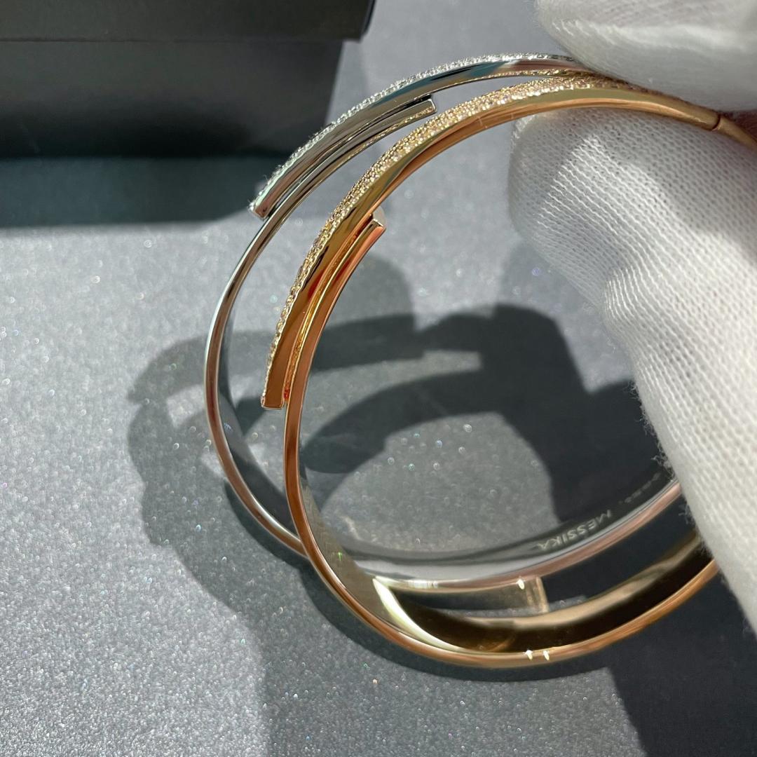 [⭐Corinne]Move Noa Rose Gold Pavé Diamond Bangle Bracelet