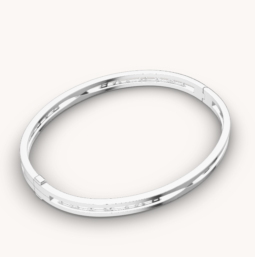 [⭐Corinne]ZERO 1 SPIRAL LOGO SILVER BRACELET