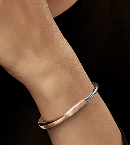 [Corinne]LOCK BRACELET ROSE AND WHITE GOLD