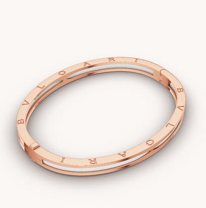 [⭐Corinne]ZERO 1 PINK GOLD WITH WHITE CERAMIC BRACELET
