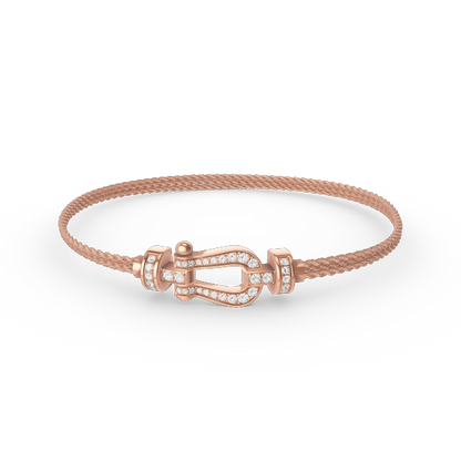 [⭐Corinne]FORCE SMALL HORSESHOE  DIAMOND CHAIN ROPE BRACELET