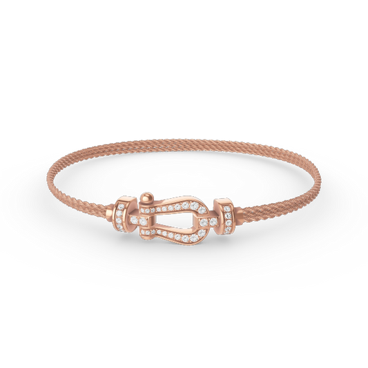 [⭐Corinne]FORCE SMALL HORSESHOE  DIAMOND CHAIN ROPE BRACELET