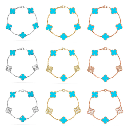 [⭐Corinne] CLOVER 5 MOTIF TURQUOISE BRACELET COLLECTION