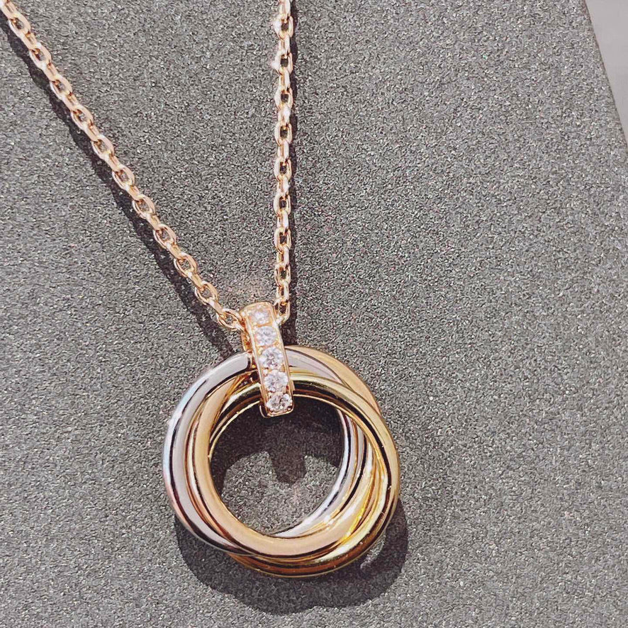 [⭐Corinne]TRINITY NECKLACE GOLD  DIAMONDS