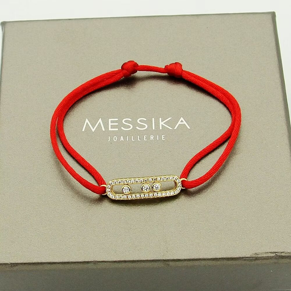 [⭐Corinne]Messika Care(s) pink cord pavé bracelet