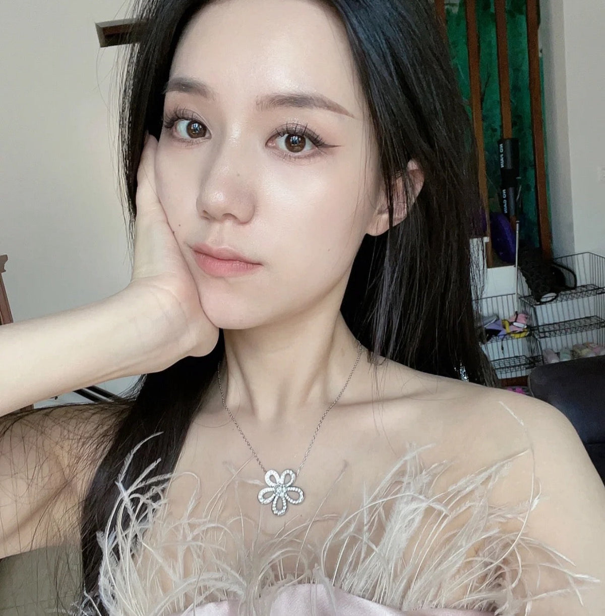 [⭐Corinne]FLOWERLACE NECKLACE FULL DIAMONDS