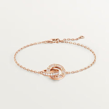 [⭐Corinne]LOVE DOUBLE RING FULL DIAMOND BRACELET