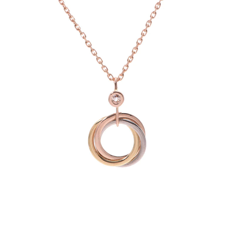 [⭐Corinne]TRINITY SILVER GOLD PINK GOLD NECKLACE