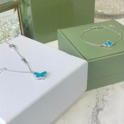 [⭐Corinne]BUTTERFLY TURQUOISE BUTTERFLY BRACELET SILVER