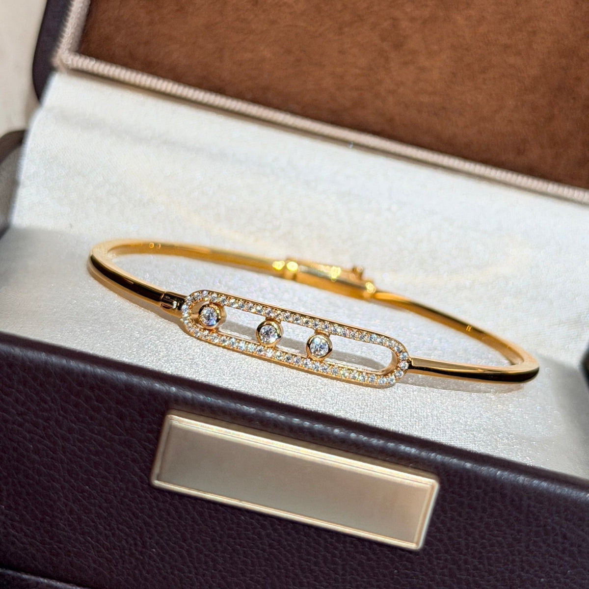 [⭐Corinne]Move Pavé Diamond Bangle Bracelet M