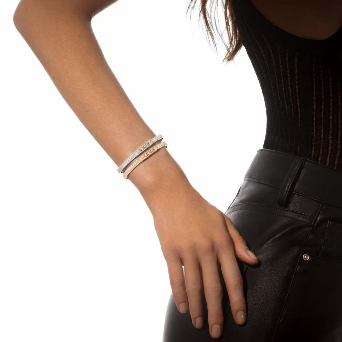 [⭐Corinne]Move Noa Full Pavé Diamond Bangle Bracelet