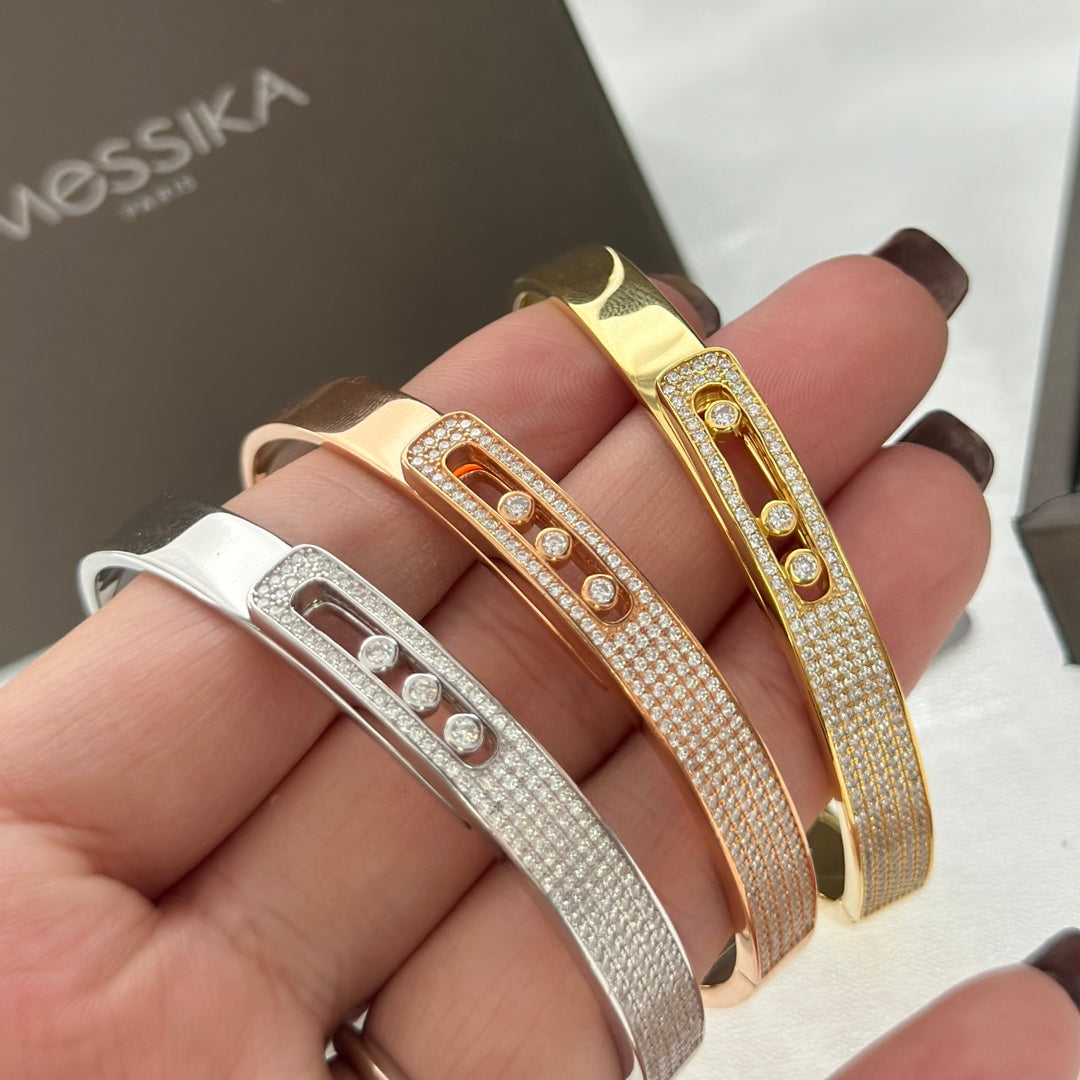 [⭐Corinne]Move Noa Rose Gold Pavé Diamond Bangle Bracelet