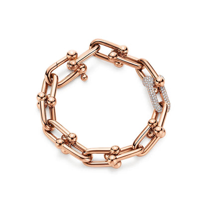 [Corinne]HARDWEAR BRACELET PINK GOLD AND SILVER DIAMOND