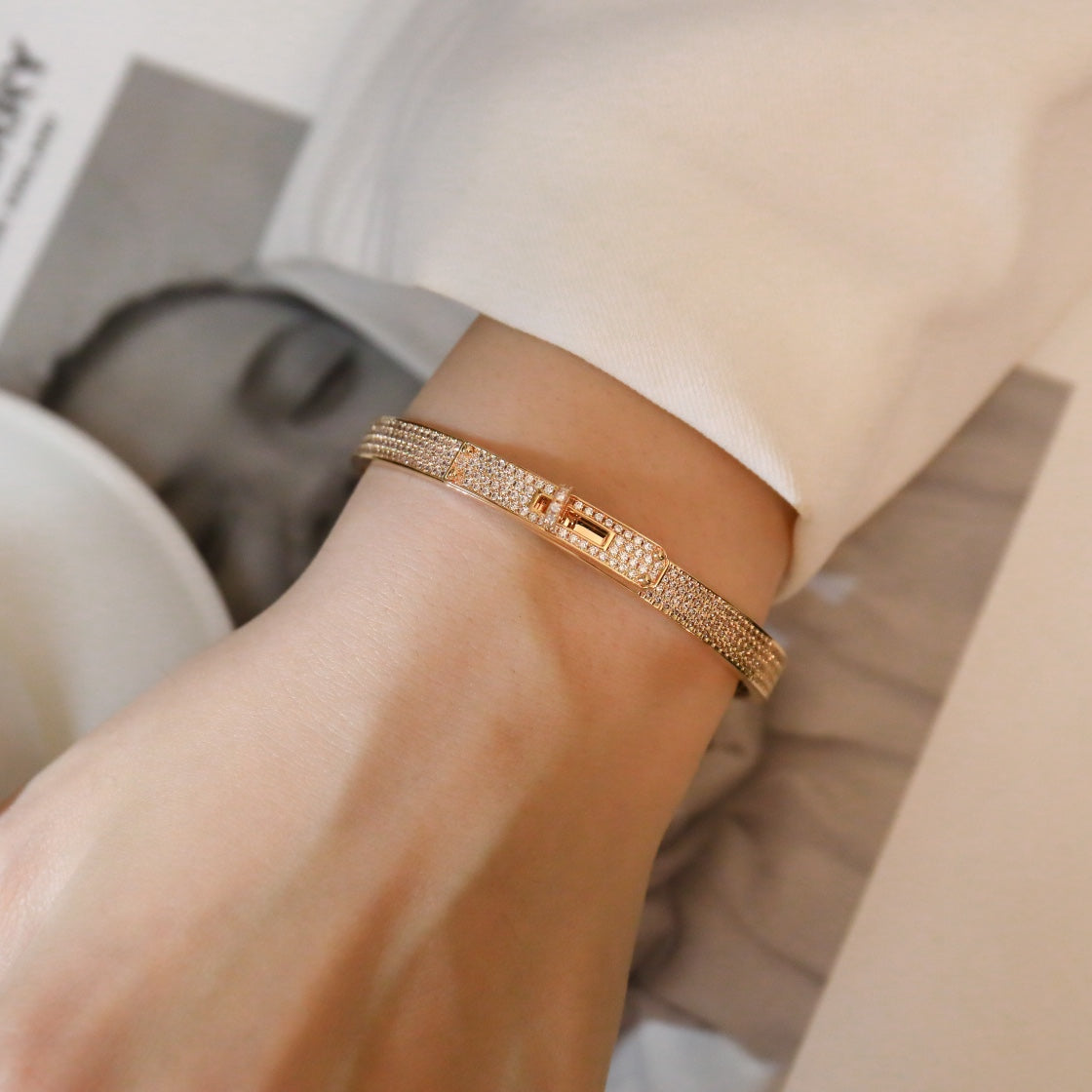 [⭐Corinne]KELLY BRACELET DIAMOND PAVED