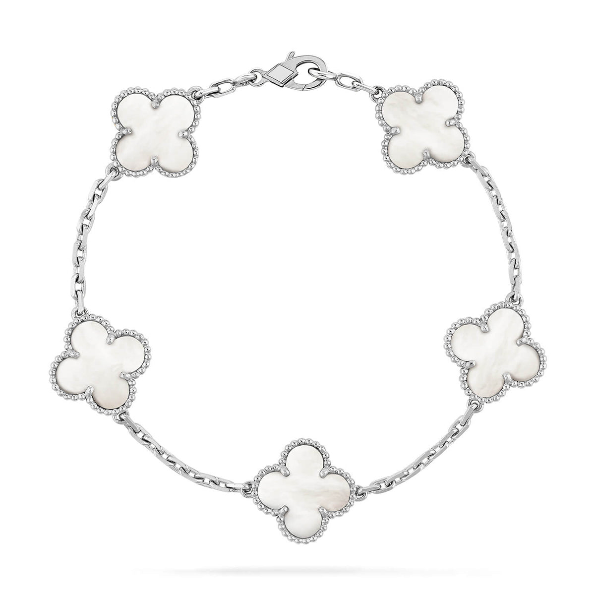 [⭐Corinne]CLOVER WHITE PEARL MOP 5 MOTIF BRACELET COLLECTION