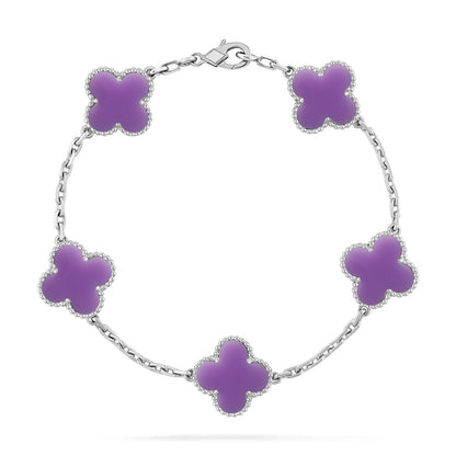 [⭐Corinne]CLOVER 5 MOTIF LIGHT PURPLE BRACELET COLLECTION