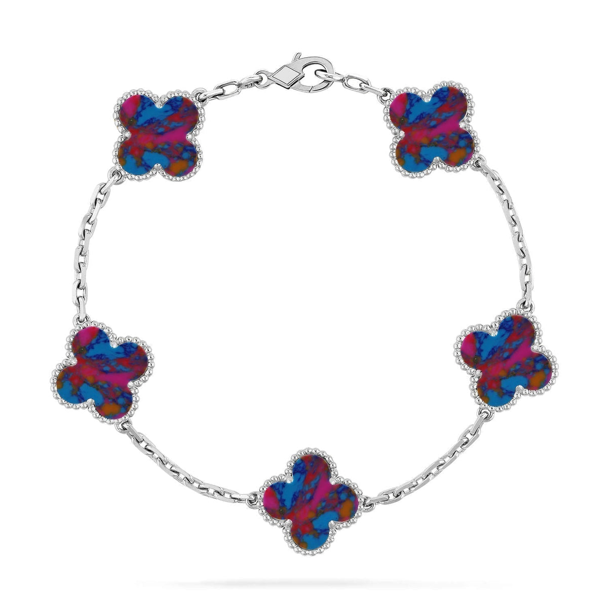 [⭐Corinne]CLOVER 5 MOTIF COLOR GEMSTONES BRACELET COLLECTION