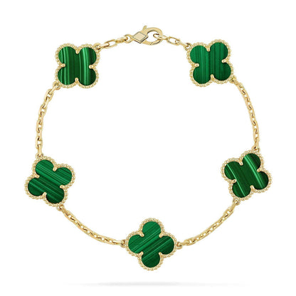 [⭐Corinne] CLOVER 5 MOTIF MALACHITE BRACELET COLLECTION
