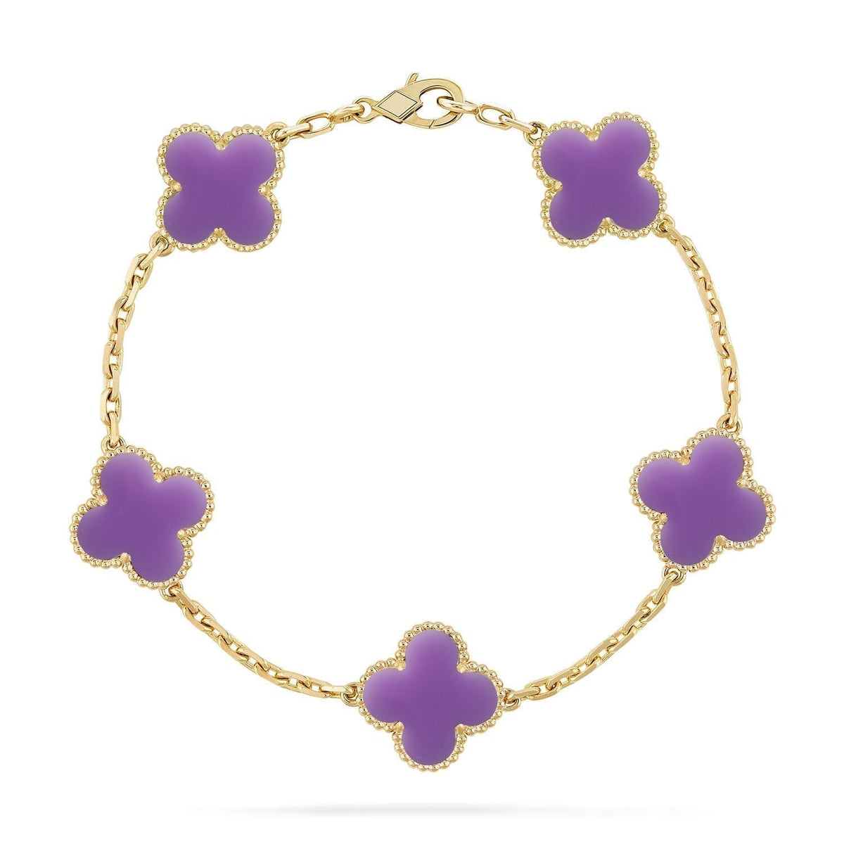 [⭐Corinne]CLOVER 5 MOTIF LIGHT PURPLE BRACELET COLLECTION