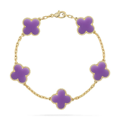 [⭐Corinne]CLOVER 5 MOTIF LIGHT PURPLE BRACELET COLLECTION
