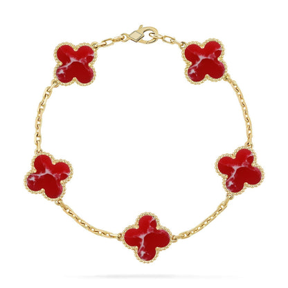 [⭐Corinne]CLOVER 5 MOTIF RED PATTERN BRACELET COLLECTION