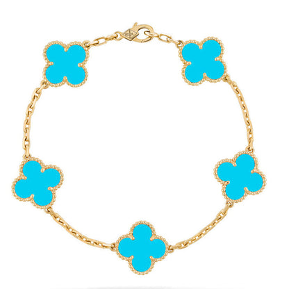 [⭐Corinne] CLOVER 5 MOTIF TURQUOISE BRACELET COLLECTION