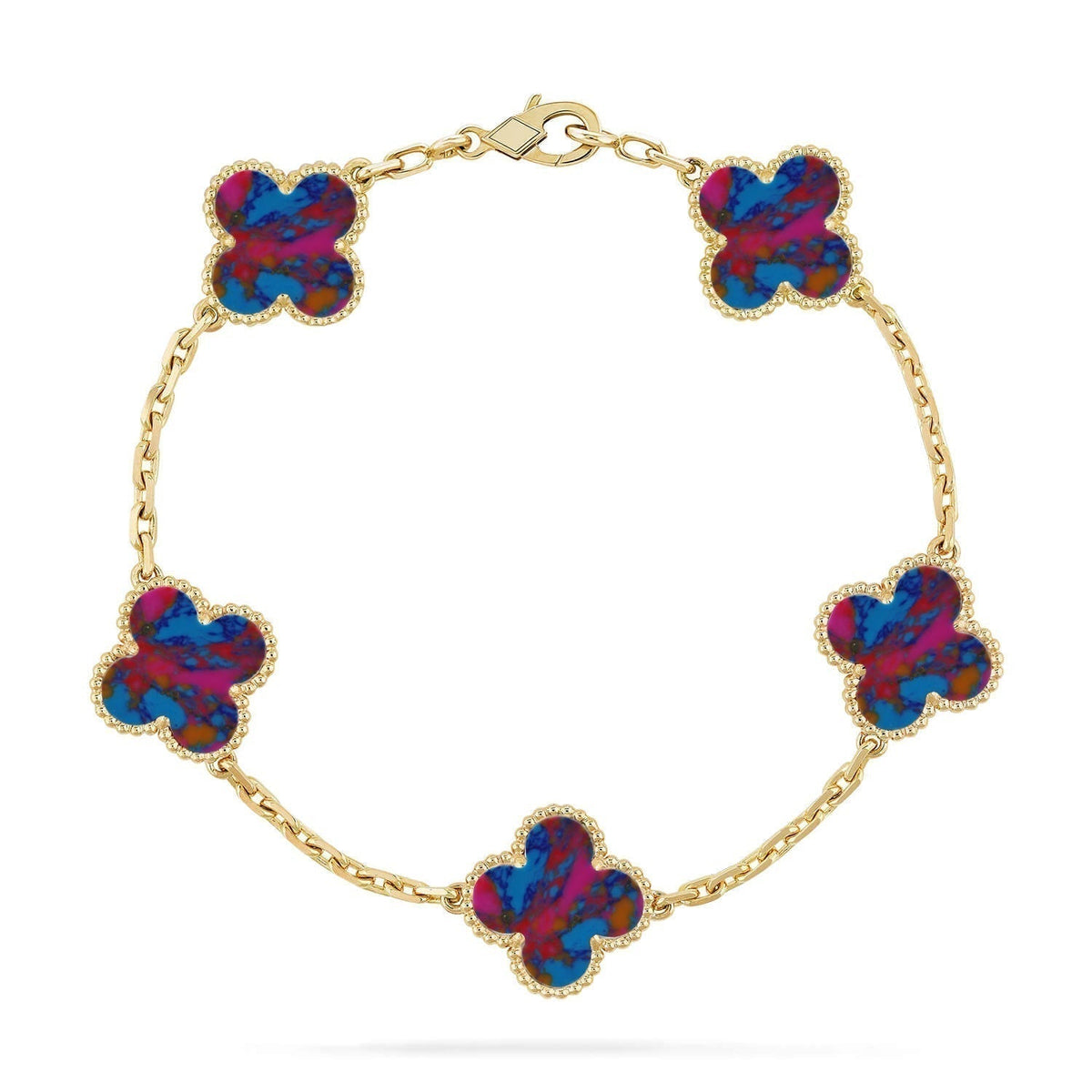 [⭐Corinne]CLOVER 5 MOTIF COLOR GEMSTONES BRACELET COLLECTION