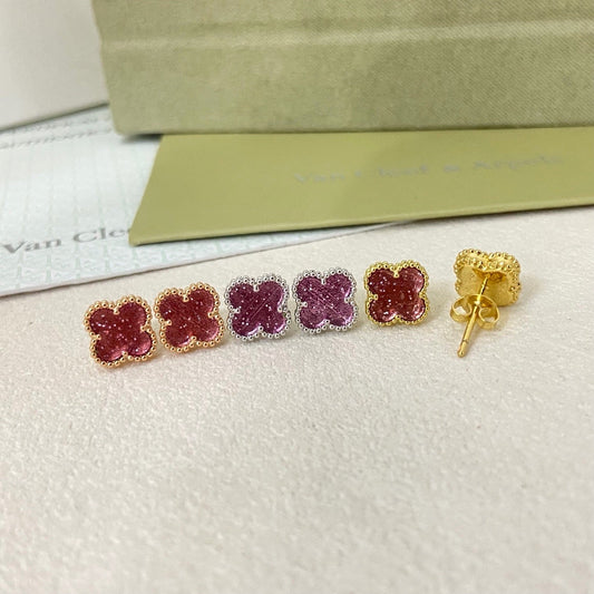 [⭐Corinne]2026 NEW MINI CLOVER 1 MOTIF  BUBBLE PINK ENAMEL