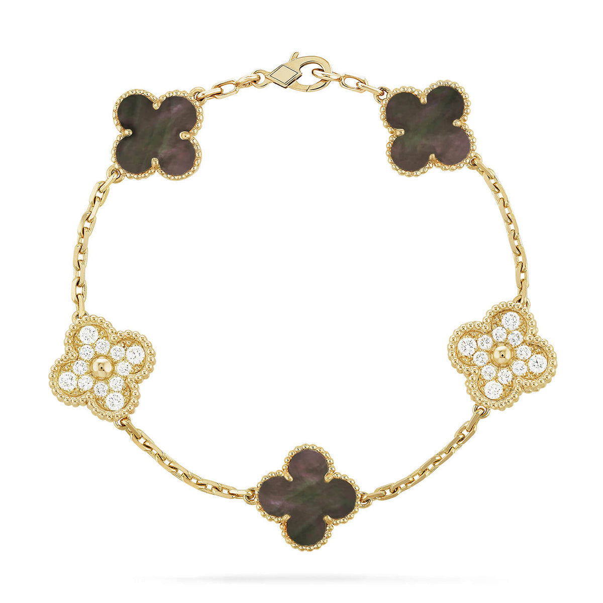 [⭐Corinne] CLOVER 5 MOTIF GRAY MOP BRACELET COLLECTION