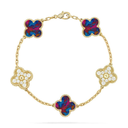[⭐Corinne]CLOVER 5 MOTIF COLOR GEMSTONES BRACELET COLLECTION