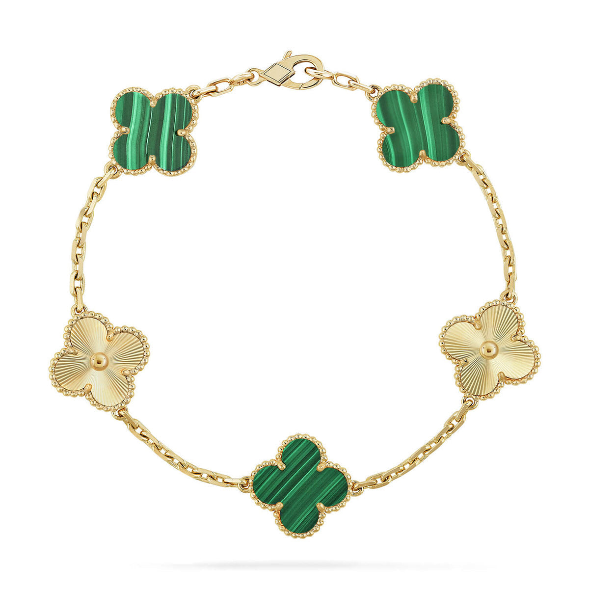 [⭐Corinne] CLOVER 5 MOTIF MALACHITE BRACELET COLLECTION