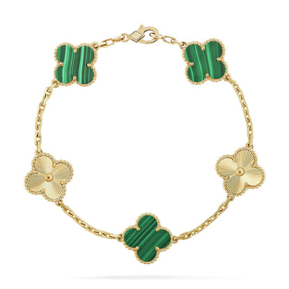 [⭐Corinne] CLOVER 5 MOTIF MALACHITE BRACELET COLLECTION