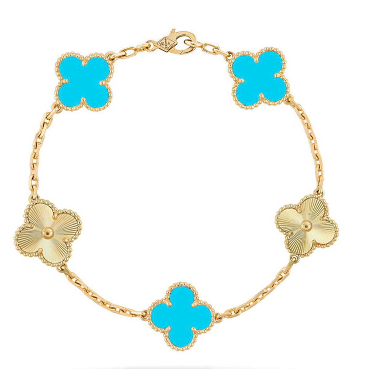 [⭐Corinne] CLOVER 5 MOTIF TURQUOISE BRACELET COLLECTION