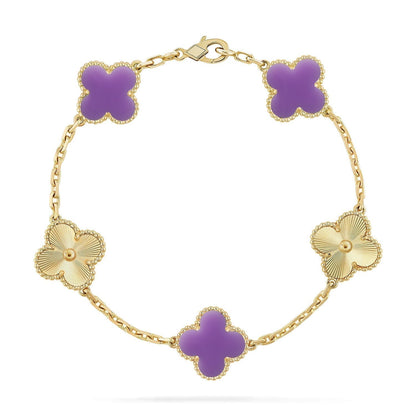 [⭐Corinne]CLOVER 5 MOTIF LIGHT PURPLE BRACELET COLLECTION
