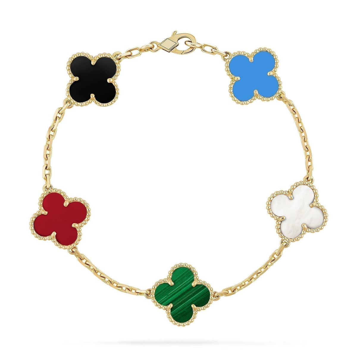 [⭐Corinne]CLOVER 5 MOTIFS MULTICOLOR BRACELET