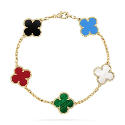 [⭐Corinne]CLOVER 5 MOTIFS MULTICOLOR BRACELET
