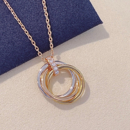 [⭐Corinne]TRINITY NECKLACE GOLD  DIAMONDS
