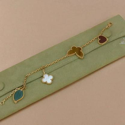 [⭐Corinne]LUCKY SPRING 5 MOTIF GOLD BRACELET