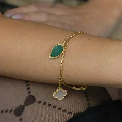 [⭐Corinne]LUCKY SPRING 5 MOTIF GOLD BRACELET