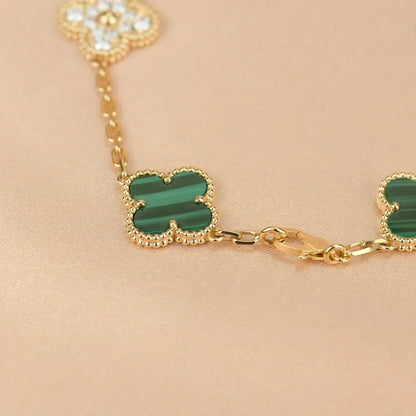 [⭐Corinne] CLOVER 5 MOTIF MALACHITE BRACELET COLLECTION