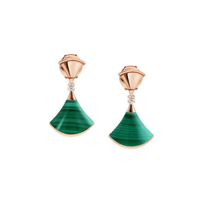 [⭐Corinne]DREAM MALACHITE PINK GOLD EARRINGS